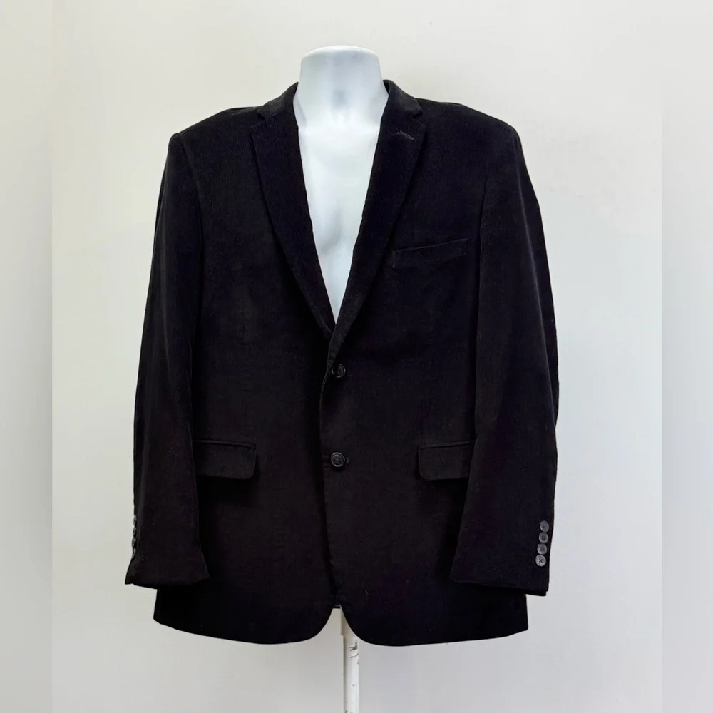 ADOLFO Men's Classic black corduroy blazer size 44R